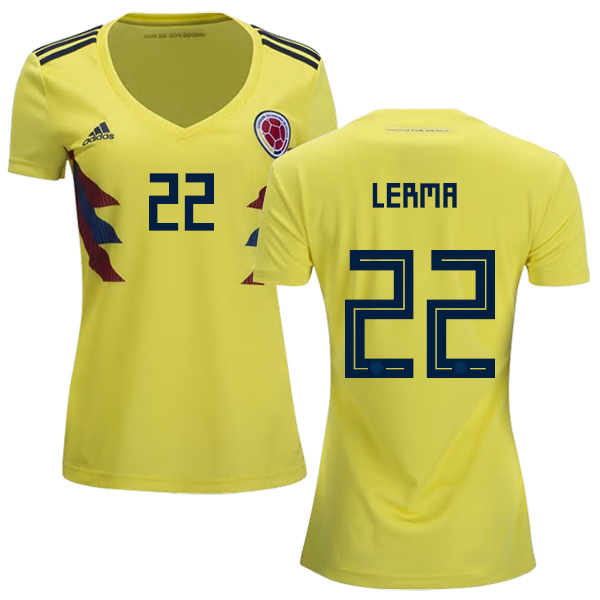 Women's Colombia #22 Lerma Home Soccer Country Jersey - Click Image to Close
